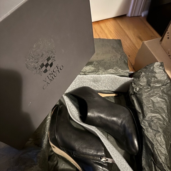 Vince Camuto Elvin Black Heeled Ankle Boots - Picture 7 of 13